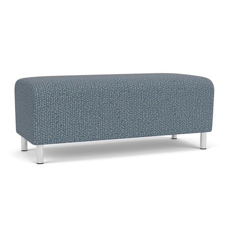 Siena Lounge Reception Loveseat Bench, Brushed Steel, RF Serene Upholstery